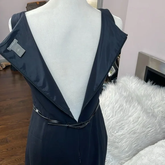 AnnTaylor navy blue sleeveless dress size 4 - Picture 6 of 6